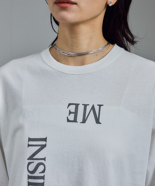SALON adam et rope'（サロン アダム エ ロペ）の「Vintageライクin me プリントロングスリーブT / ロンT（Tシャツ/カットソー・レディース・オフホワイト/チャコールグレー・FREE）」の19枚目の写真