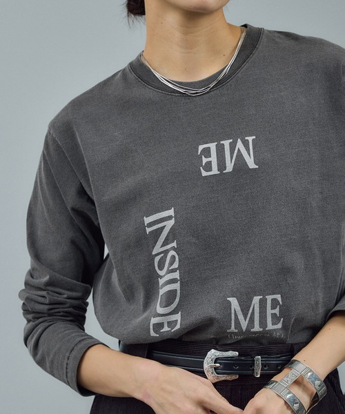 SALON adam et rope'（サロン アダム エ ロペ）の「Vintageライクin me プリントロングスリーブT / ロンT（Tシャツ/カットソー・レディース・オフホワイト/チャコールグレー・FREE）」の20枚目の写真
