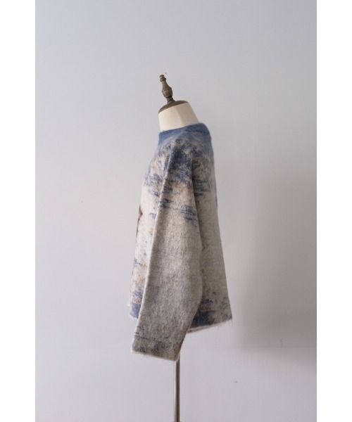 SHINYAKOZUKA(シンヤコヅカ)の「Kroyer(ニット/セーター・メンズ・ライトブルーグレー/ブラック×グレー・MEDIUM/SMALL)」の5枚目の写真