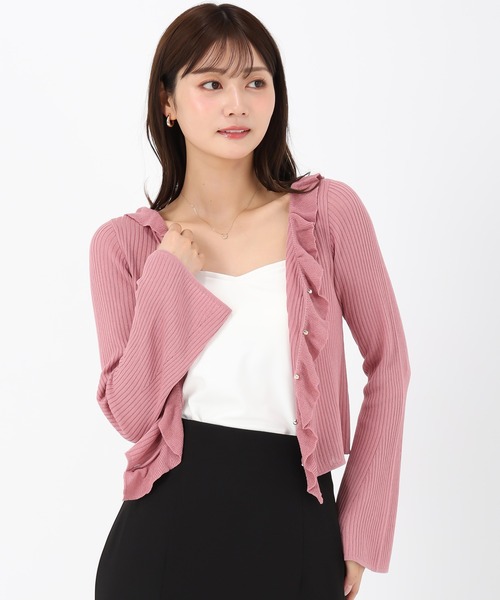 MISCH MASCH(ミッシュマッシュ)の「ラッフルシアーカーディガン(カーディガン/ボレロ・レディース・ライトグレー/ピンク/ブラウン・フリ-)」の22枚目の写真
