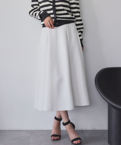 ELFRANK(エルフランク)の「【S~Lサイズ展開】【低身長サイズあり】ダンボール ロング フレア スカート(スカート・レディース・ブラック/グレー/オフホワイト/ブラック系その他/ホワイト系その他/グレー系その他・FREE)」の2枚目の写真