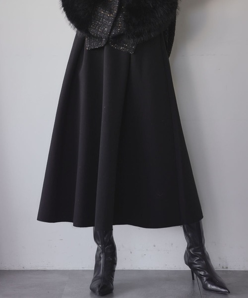 ELFRANK(エルフランク)の「【S~Lサイズ展開】【低身長サイズあり】ダンボール ロング フレア スカート(スカート・レディース・ブラック/グレー/オフホワイト/ブラック系その他/ホワイト系その他/グレー系その他・FREE)」の3枚目の写真