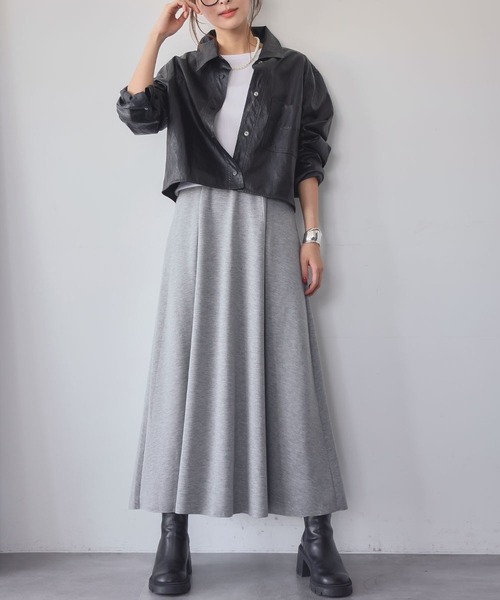 ELFRANK(エルフランク)の「【S~Lサイズ展開】【低身長サイズあり】ダンボール ロング フレア スカート(スカート・レディース・ブラック/グレー/オフホワイト/ブラック系その他/ホワイト系その他/グレー系その他・FREE)」の12枚目の写真