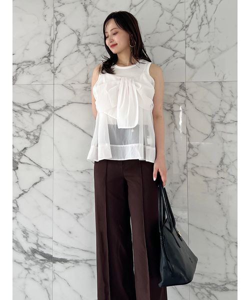 SNIDEL(スナイデル)の「デザインブラウスSETノースリカットソー(Tシャツ/カットソー・レディース・ホワイト/ブラウン/ライトブルー・F)」の20枚目の写真