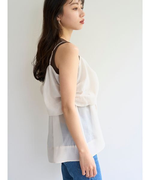 SNIDEL(スナイデル)の「デザインブラウスSETノースリカットソー(Tシャツ/カットソー・レディース・ホワイト/ブラウン/ライトブルー・F)」の11枚目の写真