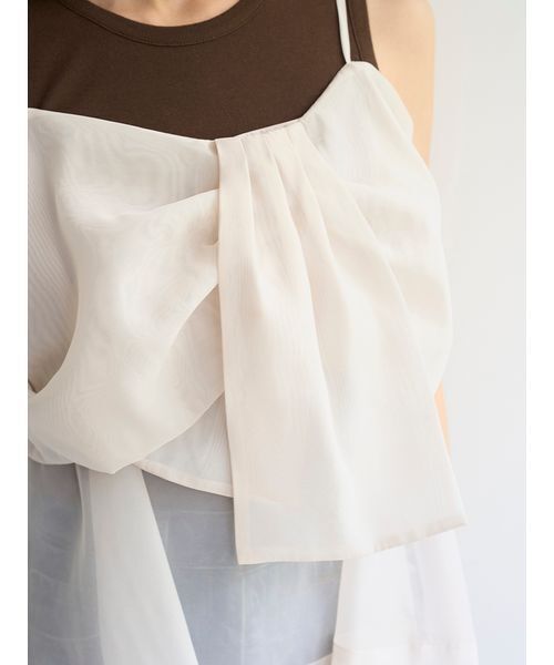 SNIDEL(スナイデル)の「デザインブラウスSETノースリカットソー(Tシャツ/カットソー・レディース・ホワイト/ブラウン/ライトブルー・F)」の13枚目の写真