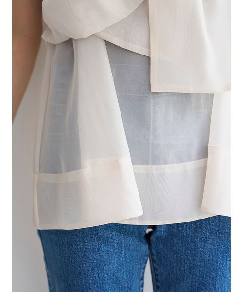 SNIDEL(スナイデル)の「デザインブラウスSETノースリカットソー(Tシャツ/カットソー・レディース・ホワイト/ブラウン/ライトブルー・F)」の14枚目の写真