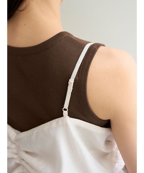 SNIDEL(スナイデル)の「デザインブラウスSETノースリカットソー(Tシャツ/カットソー・レディース・ホワイト/ブラウン/ライトブルー・F)」の16枚目の写真