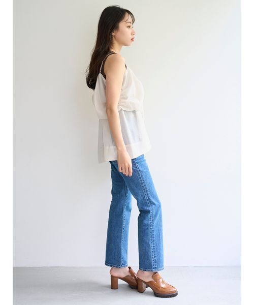 SNIDEL デザインブラウスSETノースリカットソー ブルー デザインブラウスSETノースリカットソー（Tシャツ/カットソー