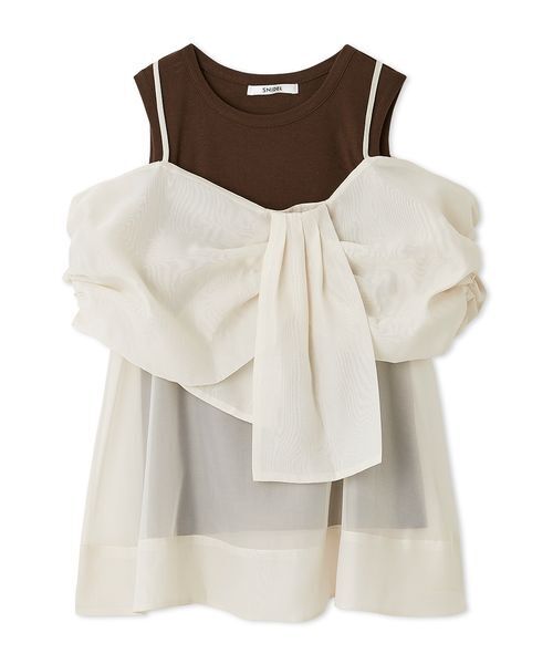 セール】デザインブラウスSETノースリカットソー（Tシャツ/カットソー