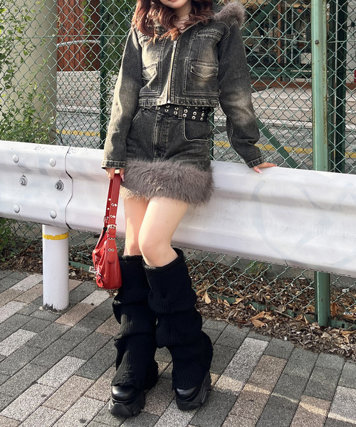 SPIRALGIRL（スパイラルガール）の「ファーデニムスカート（デニムスカート・レディース・ブラック/ブルー・FREE）」の20枚目の写真