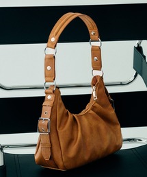 selle glant（セレグランテ）の「SIDE DESIGN TUCK HALF MOON BAG/サイドデザインタックハーフムーンバッグ（ハンドバッグ）」