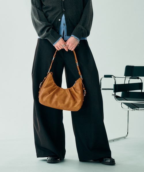 SIDE DESIGN TUCK HALF MOON BAG/サイドデザインタックハーフムーン SIDE DESIGN TUCK HALF MOON BAG/サイドデザインタックハーフムーン