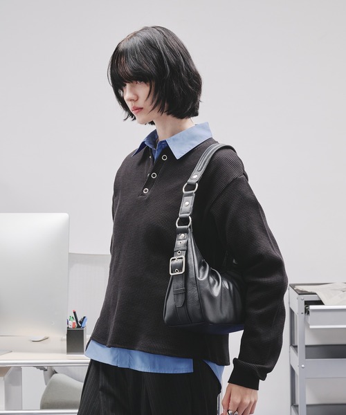 selle glant サイドデザインタックハーフムーンバッグ SIDE DESIGN TUCK HALF MOON BAG/サイドデザインタックハーフ