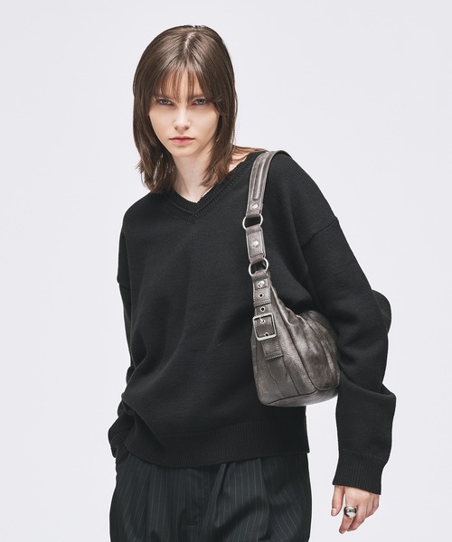 SIDE DESIGN TUCK HALF MOON BAG/サイドデザインタックハーフ