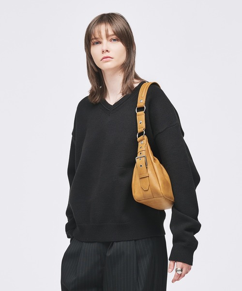 ハンドバッグ サイドデザインタックハーフムーンバッグ　セレグランテ SIDE DESIGN TUCK HALF MOON BAG/サイドデザインタックハーフ