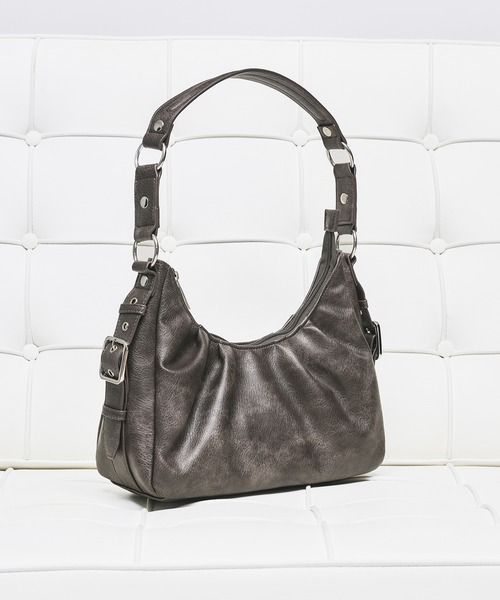 SIDE DESIGN TUCK HALF MOON BAG/サイドデザインタックハーフムーン