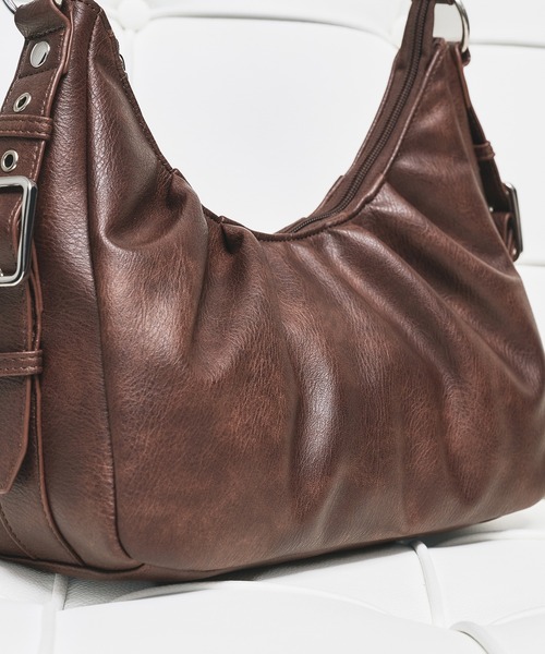 SIDE DESIGN TUCK HALF MOON BAG/サイドデザインタックハーフ