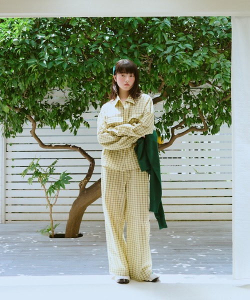 まめち様 4点まとめ買い 柄シャツ (L相当) フランス製 コモン 総柄 羽織り お休みと行ってきますのパジャマパンツ、秋（その他パンツ）｜common