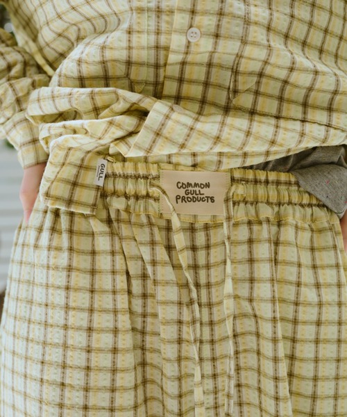 common gull products.（コモンガルプロダクツ）の「お休みと行ってきますのパジャマパンツ、秋（その他パンツ・レディース・サックスブルー系/イエロー系・LARGE/MEDIUM/SMALL）」の7枚目の写真