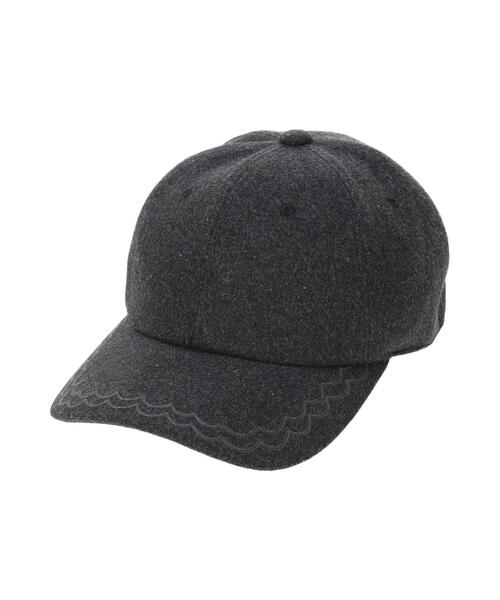 Samansa Mos2（サマンサ モスモス）の「【消臭効果】スカラップ刺繍キャップ（ハット・レディース・ベージュ/チャコールグレー・F）」の7枚目の写真