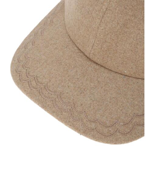 Samansa Mos2（サマンサ モスモス）の「【消臭効果】スカラップ刺繍キャップ（ハット・レディース・ベージュ/チャコールグレー・F）」の11枚目の写真
