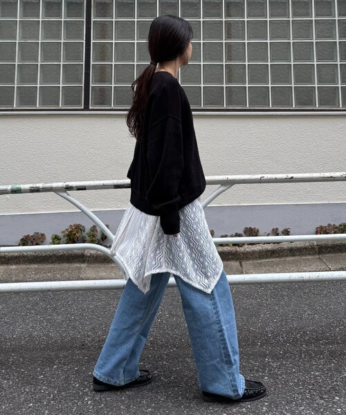 CIAOPANIC TYPY（チャオパニックティピー）の「2WAYイレギュラーヘムレースアソートキャミチュニック（タンクトップ・レディース・ブラック/ブラウン/ホワイト・ONE SIZE）」の8枚目の写真