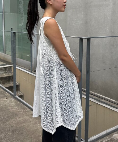 CIAOPANIC TYPY（チャオパニックティピー）の「2WAYイレギュラーヘムレースアソートキャミチュニック（タンクトップ・レディース・ブラック/ブラウン/ホワイト・ONE SIZE）」の11枚目の写真