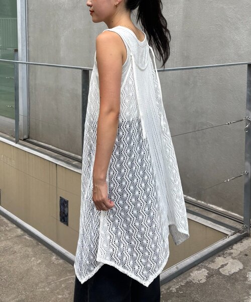 CIAOPANIC TYPY（チャオパニックティピー）の「2WAYイレギュラーヘムレースアソートキャミチュニック（タンクトップ・レディース・ブラック/ブラウン/ホワイト・ONE SIZE）」の13枚目の写真