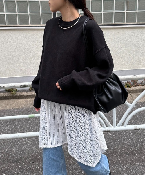 CIAOPANIC TYPY（チャオパニックティピー）の「2WAYイレギュラーヘムレースアソートキャミチュニック（タンクトップ・レディース・ブラック/ブラウン/ホワイト・ONE SIZE）」の2枚目の写真