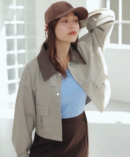 VIS（ビス）の「ショートカバーオールジャケット（カバーオール・レディース・ブラウン系その他2/ベージュ・FREE）」の2枚目の写真