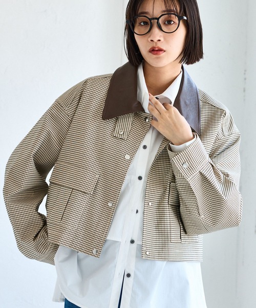 VIS（ビス）の「ショートカバーオールジャケット（カバーオール・レディース・ブラウン系その他2/ベージュ・FREE）」の13枚目の写真