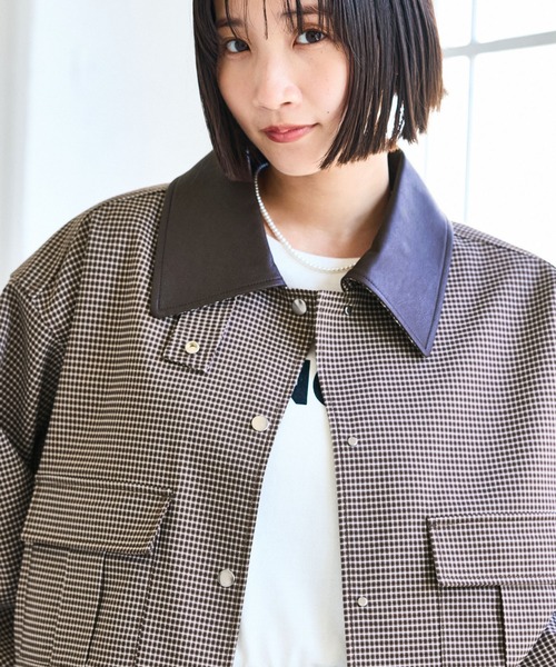 VIS（ビス）の「ショートカバーオールジャケット（カバーオール・レディース・ブラウン系その他2/ベージュ・FREE）」の6枚目の写真