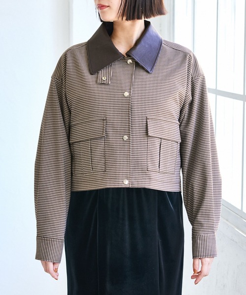 VIS（ビス）の「ショートカバーオールジャケット（カバーオール・レディース・ブラウン系その他2/ベージュ・FREE）」の5枚目の写真