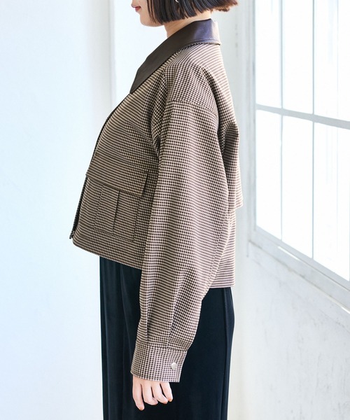 VIS（ビス）の「ショートカバーオールジャケット（カバーオール・レディース・ブラウン系その他2/ベージュ・FREE）」の4枚目の写真