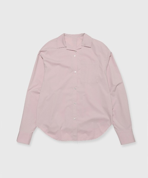 JOSE MOON（ジョゼムーン）の「OPEN COLLAR OVER SHIRT/オープンカラーオーバーシャツ（シャツ/ブラウス・レディース・ブラック/グレー/ピンク・FREE）」の3枚目の写真