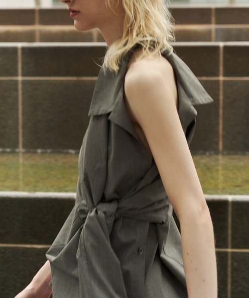 JOSE MOON（ジョゼムーン）の「OPEN COLLAR OVER SHIRT/オープンカラーオーバーシャツ（シャツ/ブラウス・レディース・ブラック/グレー/ピンク・FREE）」の21枚目の写真