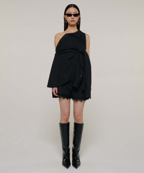 JOSE MOON（ジョゼムーン）の「OPEN COLLAR OVER SHIRT/オープンカラーオーバーシャツ（シャツ/ブラウス・レディース・ブラック/グレー/ピンク・FREE）」の14枚目の写真