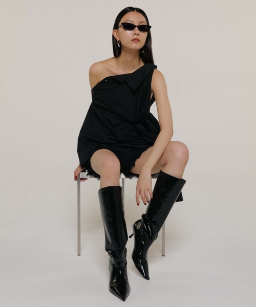 JOSE MOON（ジョゼムーン）の「OPEN COLLAR OVER SHIRT/オープンカラーオーバーシャツ（シャツ/ブラウス・レディース・ブラック/グレー/ピンク・FREE）」の17枚目の写真