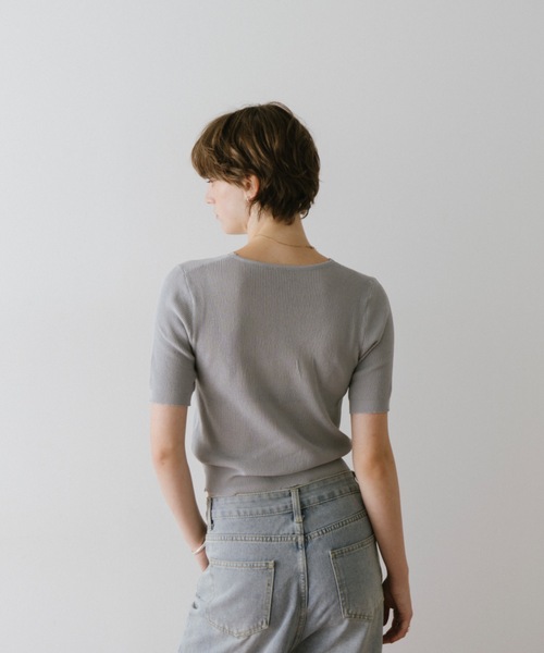 DRWCYS（ドロシーズ）の「レイヤード透かしニットトップス（ニット/セーター・レディース・ブラック/グレー・FREE）」の5枚目の写真