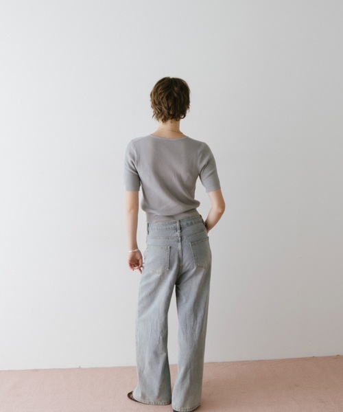 DRWCYS（ドロシーズ）の「レイヤード透かしニットトップス（ニット/セーター・レディース・ブラック/グレー・FREE）」の8枚目の写真