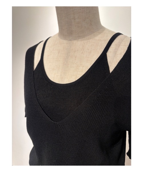 DRWCYS（ドロシーズ）の「レイヤード透かしニットトップス（ニット/セーター・レディース・ブラック/グレー・FREE）」の15枚目の写真