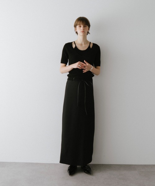 DRWCYS（ドロシーズ）の「レイヤード透かしニットトップス（ニット/セーター・レディース・ブラック/グレー・FREE）」の14枚目の写真