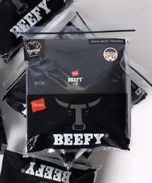 Hanes/へインズ BEEFY/ビーフィー 無地 ワッフル/サーマル クルーネック 長袖Tシャツ/ロングスリーブTシャツ/1P パックT/レディース メンズ