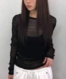 シャーリングシアーカットソー