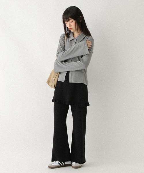 Heather（ヘザー）の「ニットレイヤードパンツ　592789（その他パンツ・レディース・ブラック/ブラウン・FREE）」の9枚目の写真