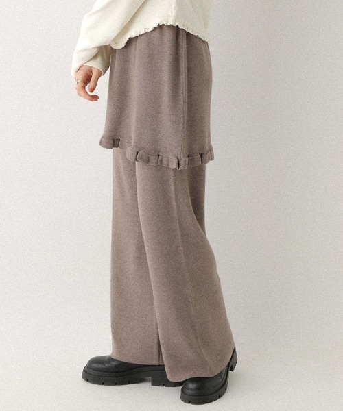 Heather（ヘザー）の「ニットレイヤードパンツ　592789（その他パンツ・レディース・ブラック/ブラウン・FREE）」の17枚目の写真