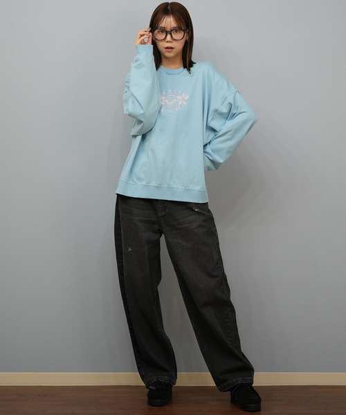 ROXY（ロキシー）の「ROXY/ロキシー FIND YOUR WAVE スウェット RLT254611T（スウェット・レディース・ライトブルー/ブラック/ヘザーグレー・M/L）」の12枚目の写真