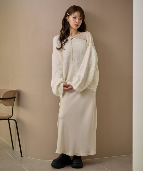LAULEN(ローレン)の「wool blend contrast knit /ウールブレンドコントラストデザインニット(ニット/セーター・レディース・チャコールグレー/ベージュ/アイボリー/ブラウン・FREE)」の9枚目の写真