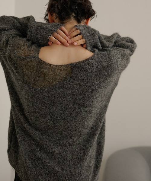 LAULEN(ローレン)の「wool blend contrast knit /ウールブレンドコントラストデザインニット(ニット/セーター・レディース・チャコールグレー/ベージュ/アイボリー/ブラウン・FREE)」の16枚目の写真